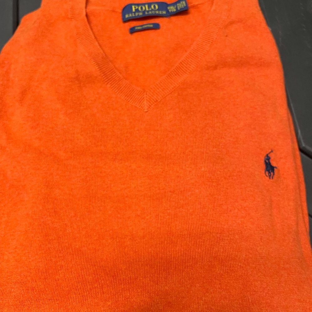 Ralph Lauren Orange V-Neck Sweater
